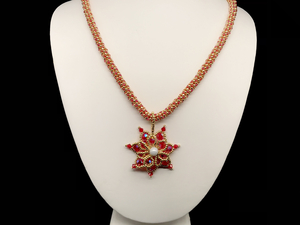 Necklace With Bicone Flower Beads