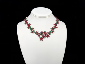 Necklace With Swarovski Light Siam