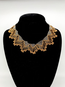 Necklace With Bugle Bronze Color