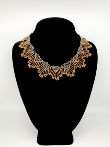 Necklace With Bugle Bronze Color