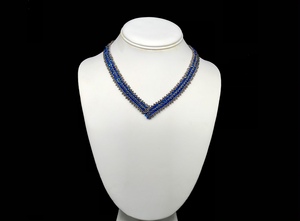 Necklace With Swarovski Capri Blue AB